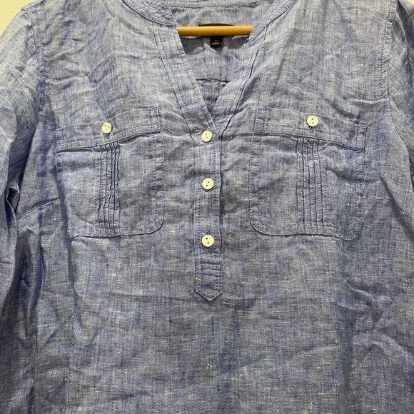 Talbots Linen Popover Top, size Medium or 6 or 8 - Picture 6 of 9